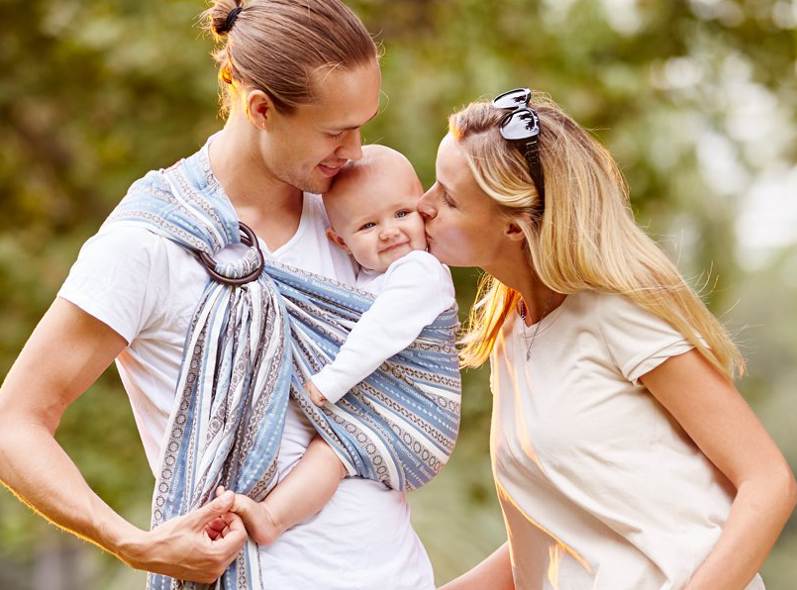 Family with a baby.