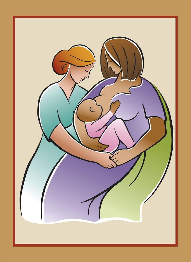 Breastfeeding support illustration from Breastfeeding America